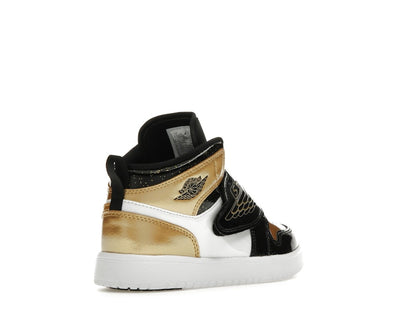 Sky Jordan 1 Mid Black Metallic Gold White (PS)