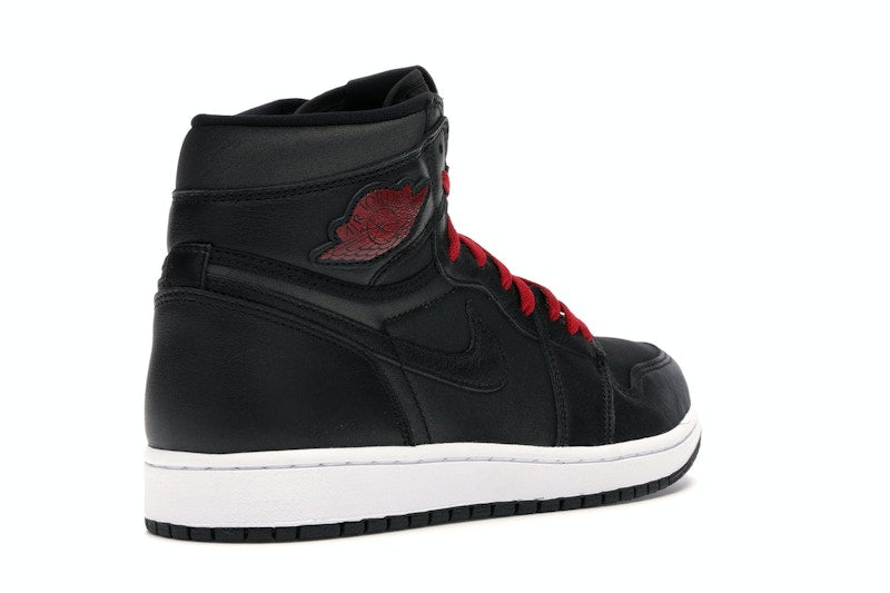 Jordan 1 Retro High Black Satin Gym Red