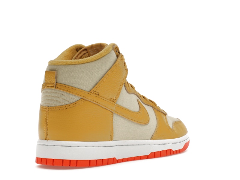 Nike Dunk High Wheat Gold Safety Orange