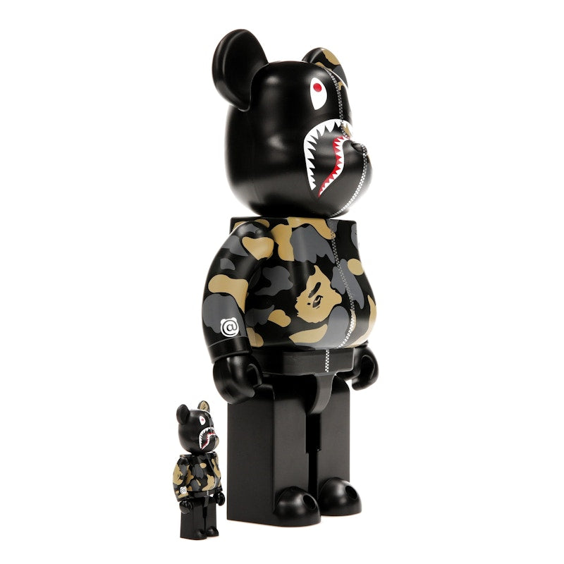 Bearbrick x BAPE Madison Avenue Exclusive Shark Camo 100% & 400% Set