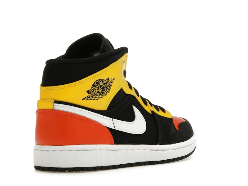 Jordan 1 Mid Black Amarillo Orange