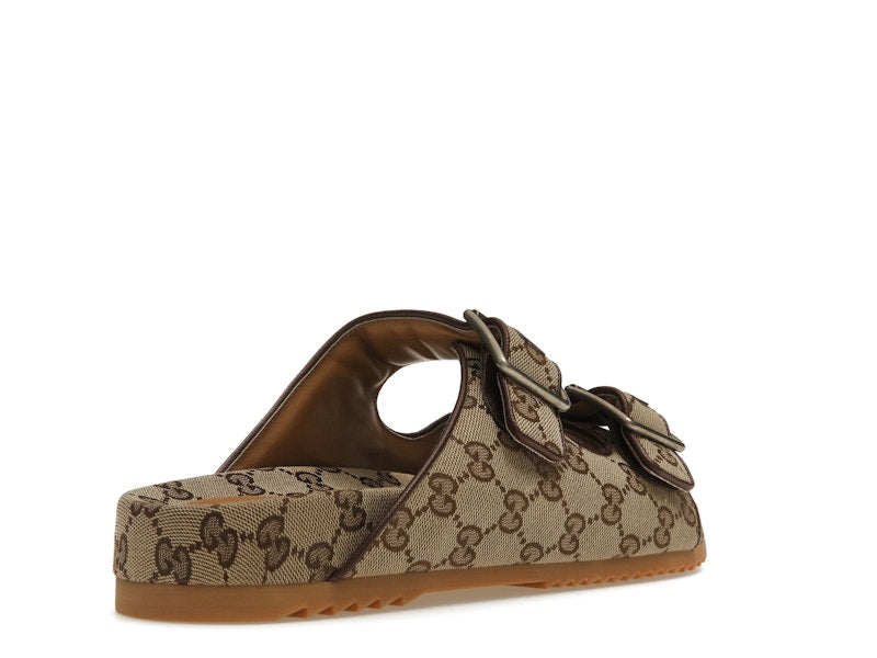Gucci Strap Slide Sandal Beige Canvas