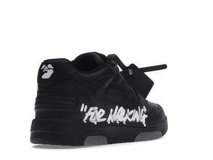 OFF-WHITE Out Of Office OOO "For Walking" Low Tops Black White