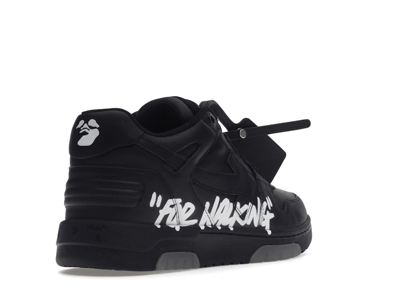 OFF-WHITE Out Of Office OOO "For Walking" Low Tops Black White