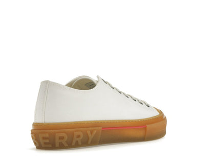 Burberry Logo Detail Cotton Trainer White