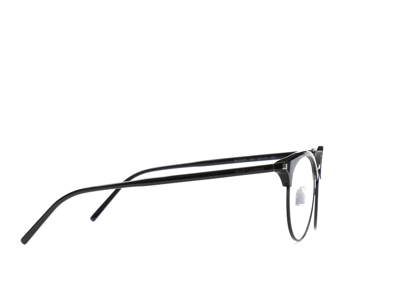 Saint Laurent Round-Frame Acetate Optical Frames Black Black Transparent (SL233F-30002729-001)