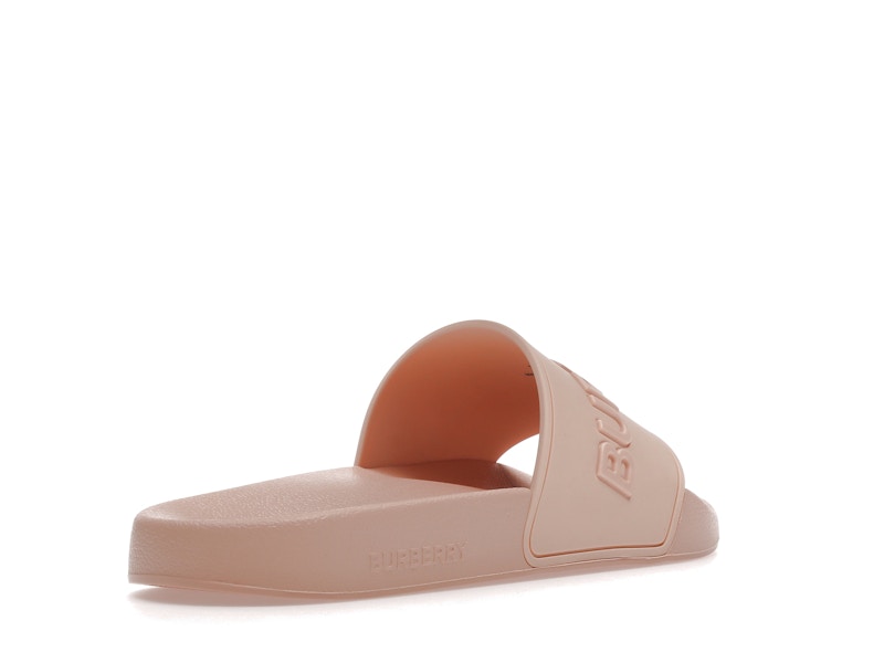 Burberry Embossed Logo Slides Peach Pink (Women's)