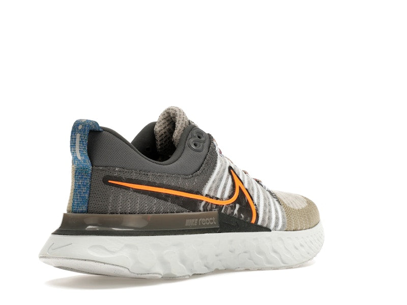 Nike React Infinity Run Flyknit 2 Light Bone Grey Orange