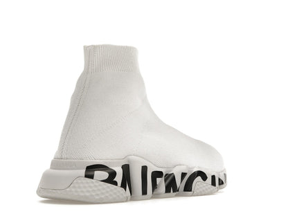 Balenciaga Speed Graffiti Trainers White Black