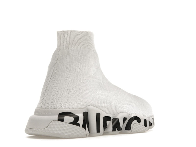 Balenciaga Speed Graffiti Trainers White Black
