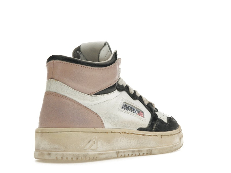 Autry Medalist Leather Mid Super Vintage White Pink Black (Women's)