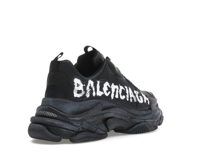Balenciaga Triple S Black White Graffiti