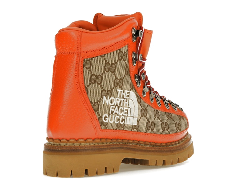 Gucci x The North Face Canvas Leather Boot Beige Orange (Women's)