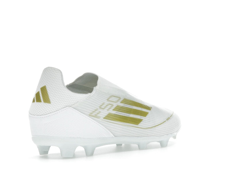 adidas F50 League Laceless Firm/Multi-Ground Cloud White Gold Metallic