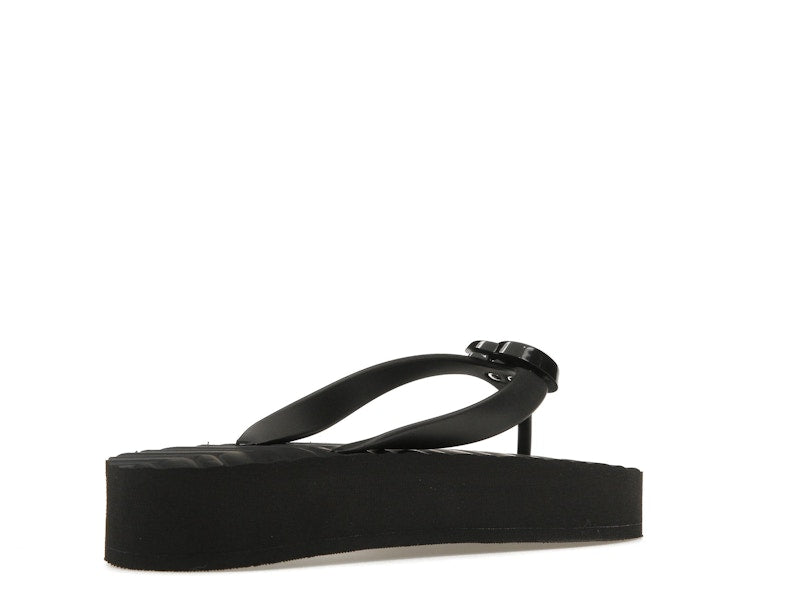 Gucci Chevron Thong Sandal Black Rubber