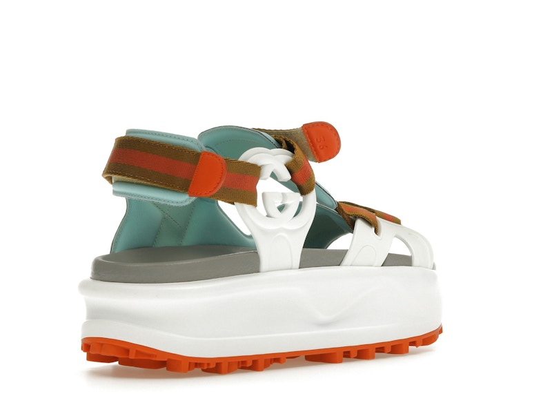 Gucci Colour Block Platform Sandal White Blue Orange (Women's)