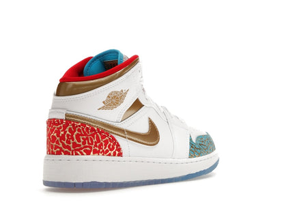 Jordan 1 Mid Sneaker School NC to Chicago (GS)