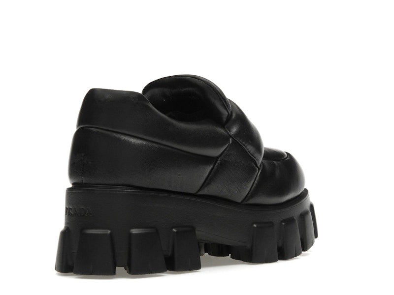 Prada Soft Padded 55mm Loafers Black Nappa Leather