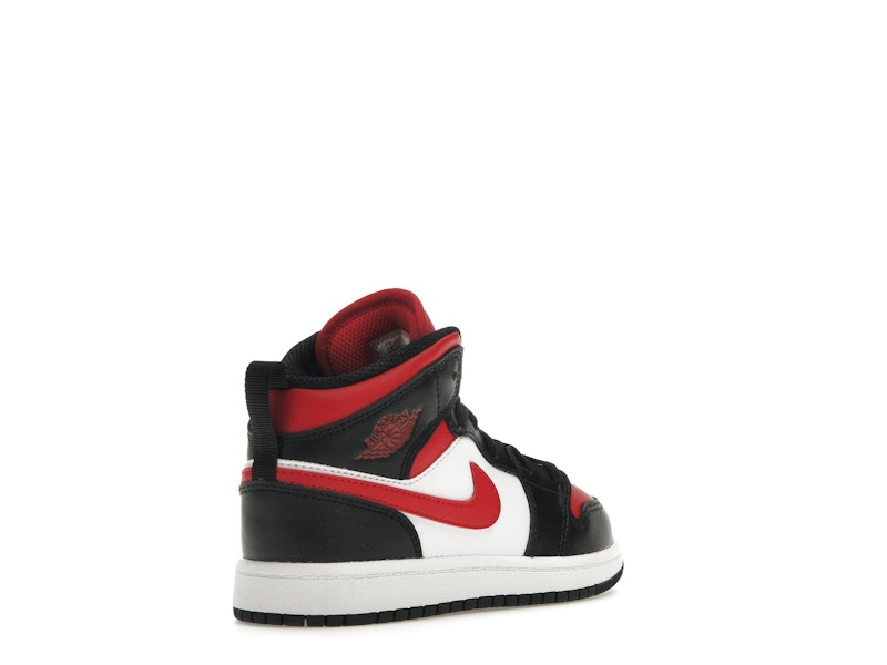 Jordan 1 Mid Black Fire Red (PS)