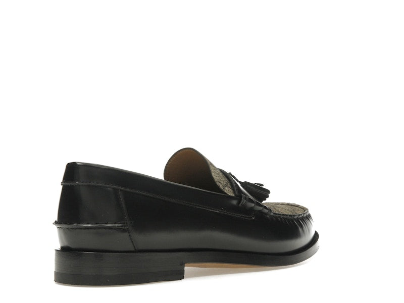 Gucci Tassel GG Canvas Loafers Black Ebony