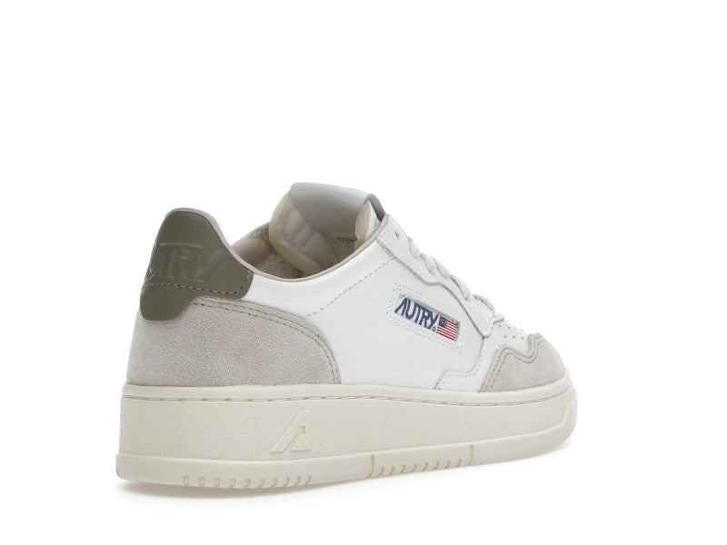 Autry Medalist Leather Low White Covert Green Beige (Women's)