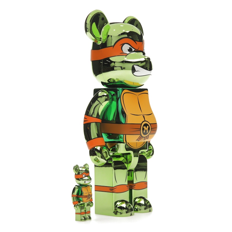 Bearbrick x Teenage Mutant Ninja Turtles Michelangelo 100% & 400% Set
