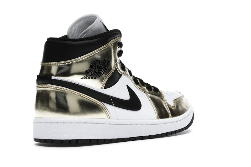 Jordan 1 Mid Metallic Gold Black White