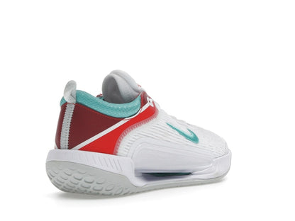 Nike Court Zoom NXT HC White Light Silver Habanero Red Washed Teal (Women's)