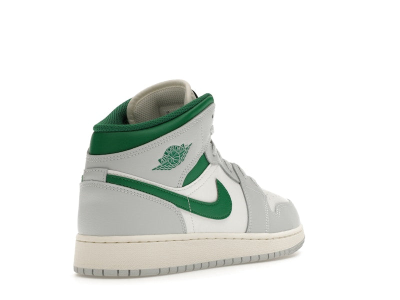 Jordan 1 Mid White Pure Platinum Pine Green (GS)