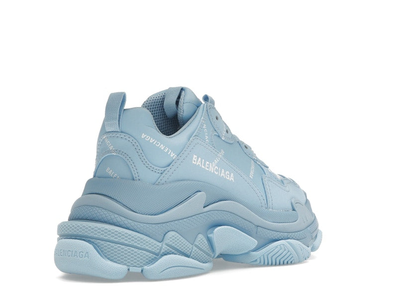Balenciaga All Over Logo Triple S Blue Grey (Women's)