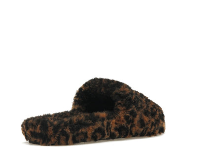Balenciaga Furry Slide Leopard Brown Black