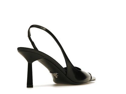 Prada 75mm Slingback Pump Black Leather