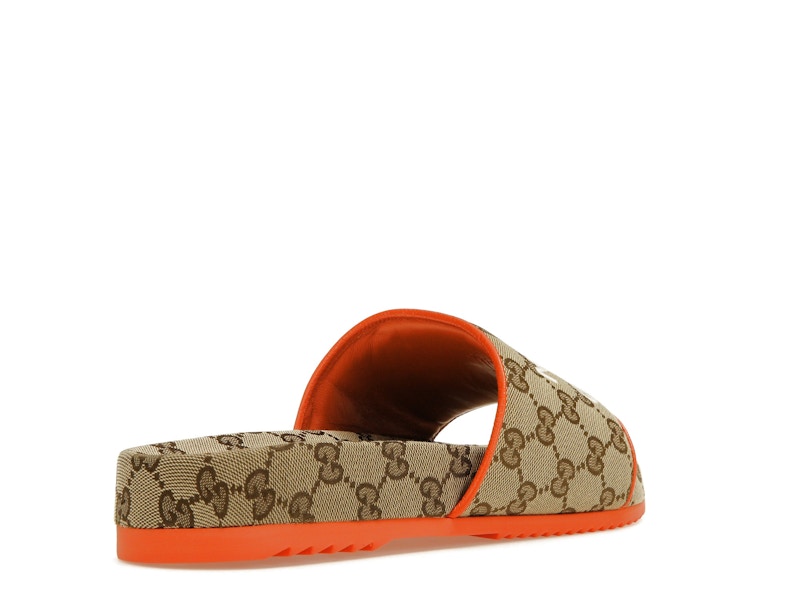 Gucci x The North Face GG Slide Orange Beige Ebony Original GG Canvas