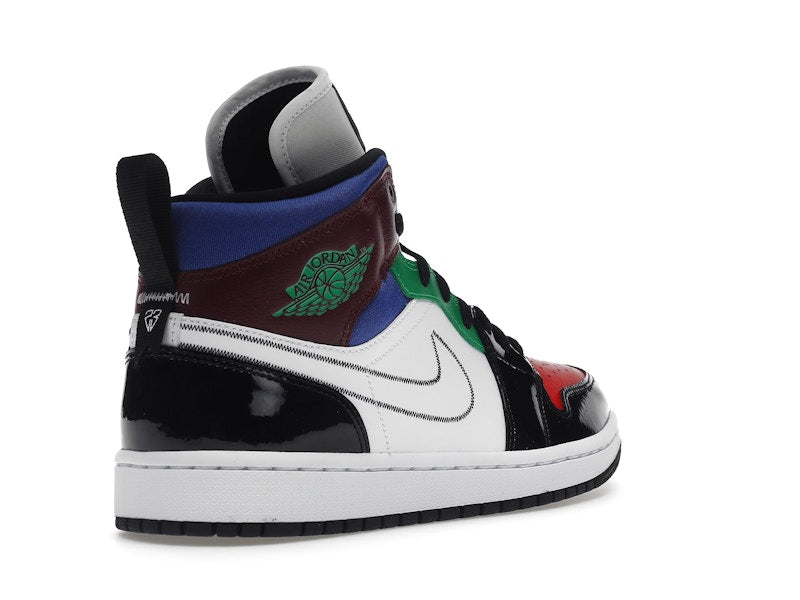 Jordan 1 Mid SE Black White Multi-Color (Women's)