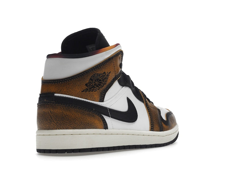Jordan 1 Mid SE Orange Wear Away