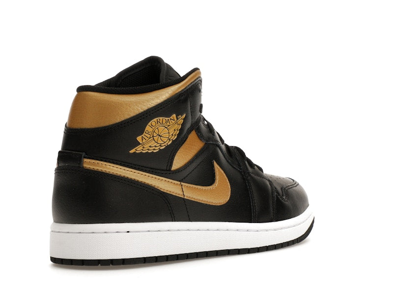 Jordan 1 Mid Black Metallic Gold