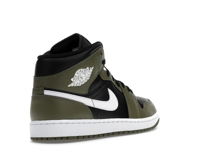 Jordan 1 Mid Black White Olive