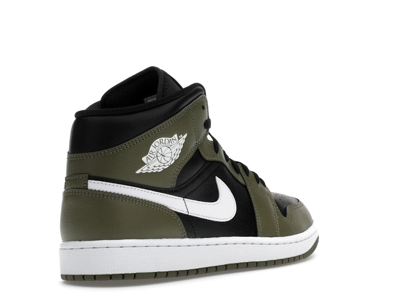 Jordan 1 Mid Black White Olive