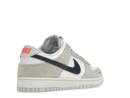 Nike Dunk Low White Grey Navy Aqua Mini Swoosh