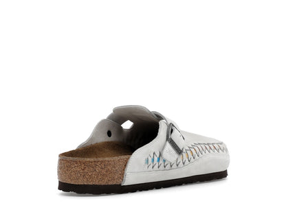 Birkenstock Boston Braided Suede Kith Antique White Tie Dye