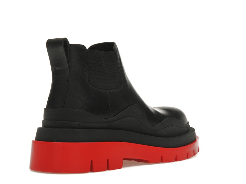 Bottega Veneta Tire Ankle Chelsea Boot Black Red (Women's)