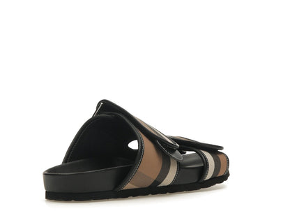 Burberry Check Sandals Birch Brown Black
