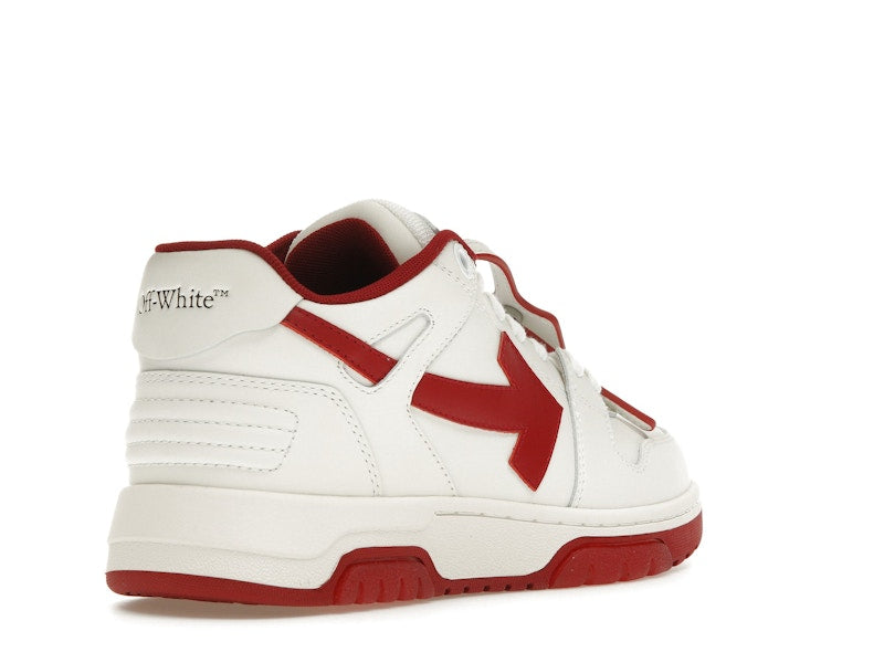 OFF-WHITE Out Of Office OOO Low Tops White Burgundy