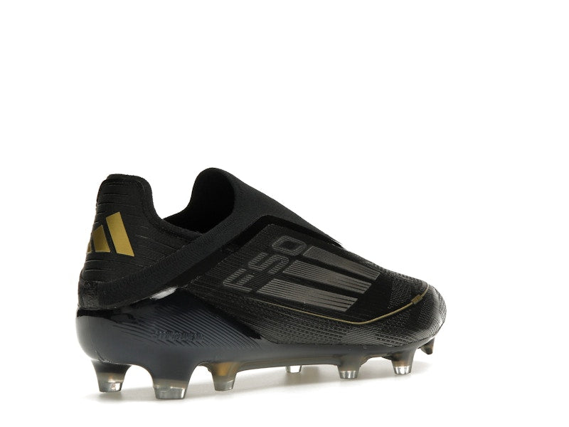 adidas F50 Elite Laceless FG Core Black Iron Metallic Gold Metallic