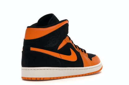 Jordan 1 Mid Black Orange Peel