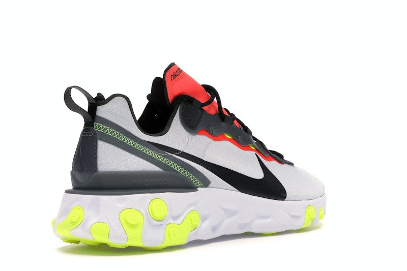 Nike React Element 55 Pure Platinum Bright Crimson Volt