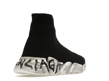 Balenciaga Speed 2.0 Graffiti Recycled Knit Black White