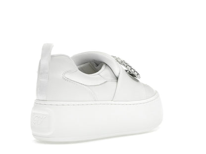 Roger Vivier Viv' Up White Crystal Buckle (Women's)