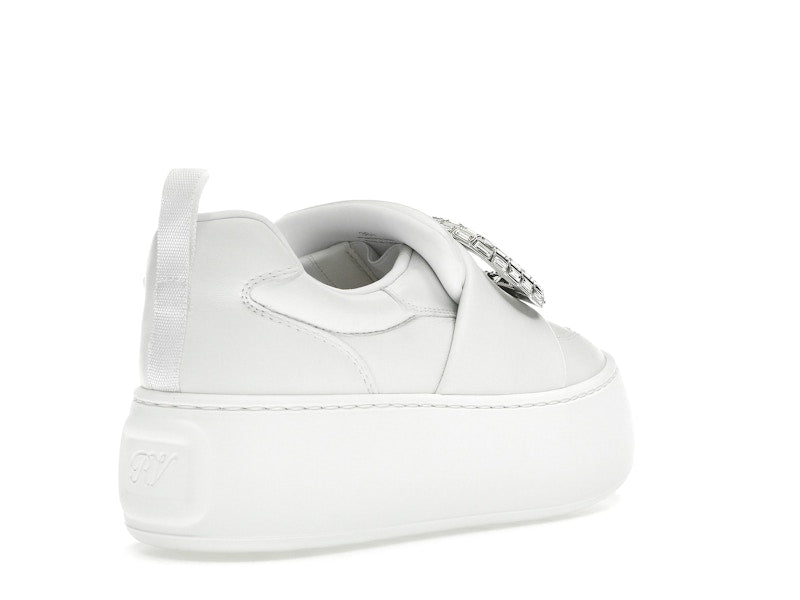Roger Vivier Viv' Up White Crystal Buckle (Women's)
