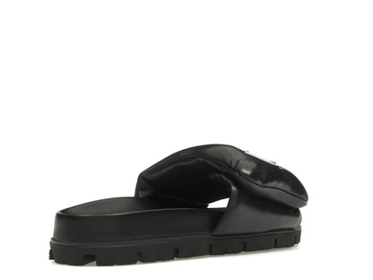 Prada Soft Padded 20mm Slide Sandal Black Nappa Leather